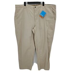 New Columbia Mens Landslide Pants Hiking Relaxed Straight Light Khaki Size 44x32